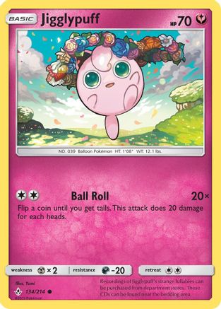 SM - Unbroken Bonds Jigglypuff #134