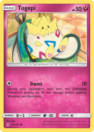 SM - Unbroken Bonds Togepi #136