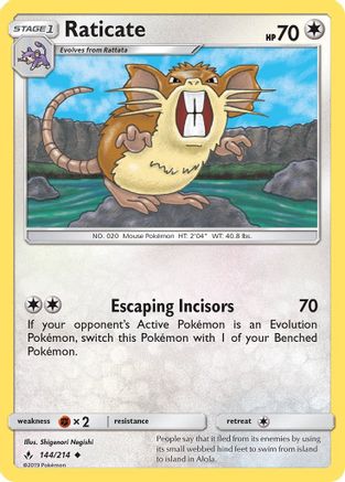 SM - Unbroken Bonds Raticate #144