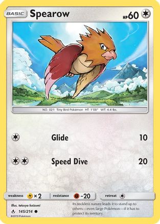 SM - Unbroken Bonds Spearow #145