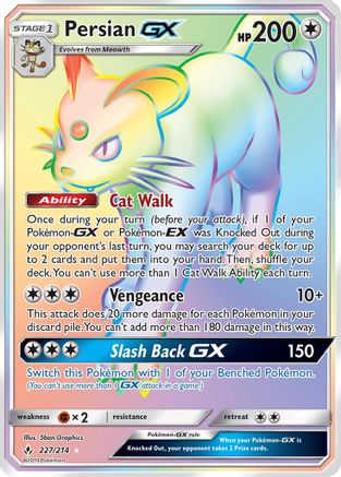 SM - Unbroken Bonds Persian GX (Secret) #227