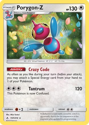 SM - Unbroken Bonds Porygon-Z #157