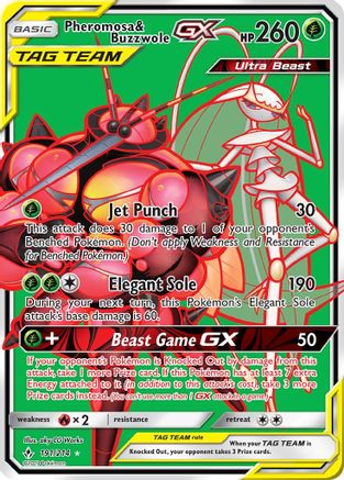 SM - Unbroken Bonds Pheromosa & Buzzwole GX (191) (Full Art) #191