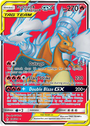 SM - Unbroken Bonds Reshiram & Charizard GX (Full Art) #194