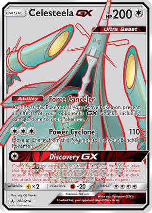 SM - Unbroken Bonds Celesteela GX (Full Art) #208
