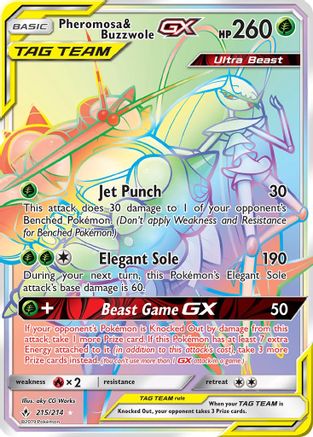 SM - Unbroken Bonds Pheromosa & Buzzwole GX (Secret) #215