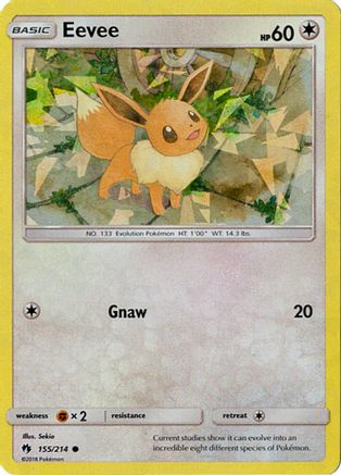 Deck Exclusives Eevee - 155/214 (Let's Play, Eevee!) (Cracked Ice Holo) #155