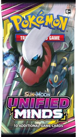1 Pokemon Unified Minds Sun And Moon 3 Card Booster Pack Brand New 