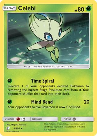 Celebi 4/236 NM Mint Unified Minds Reverse Holofoil Rare Holo Pokemon Card 