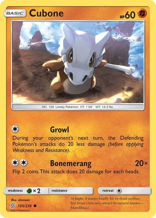 SM - Unified Minds Cubone #105