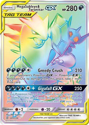 SM - Unified Minds Mega Sableye & Tyranitar GX (Secret) #245