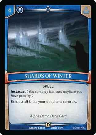Shards of Winter - Alpha Demo Intro Decks - Argent Saga TCG