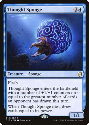 Thought Sponge Commander 2019 NM Blue Rare MAGIC THE GATHERING MTG CARD ABUGames 