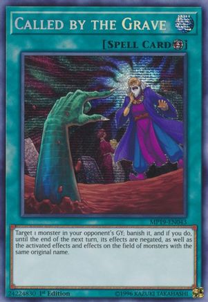 Yu-Gi-Oh Prismatic Secret Rare Called By The Grave 1st Edition MP19-EN043 NM 