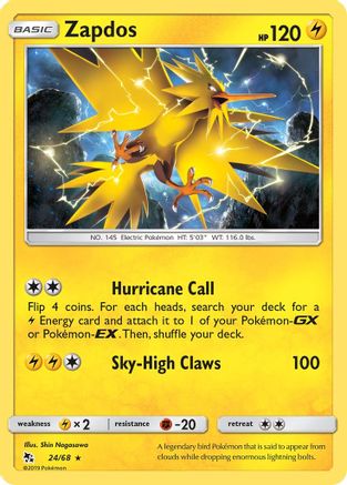 Hidden Fates Zapdos #24
