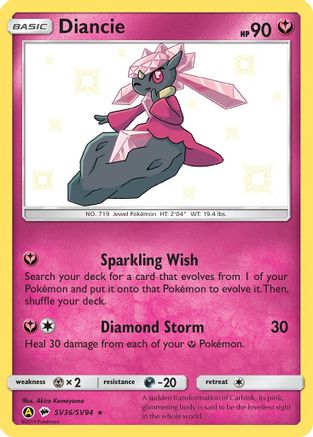 Hidden Fates: Shiny Vault Diancie #SV36