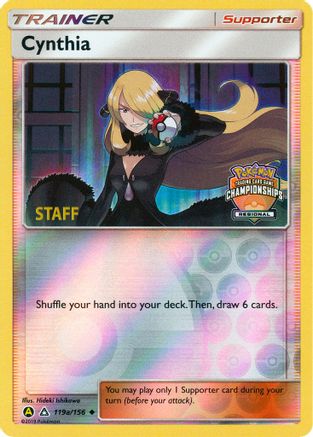 League & Championship Cards Cynthia - 119a/156 (Regional Championships) [Staff] #119a