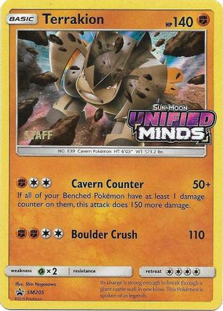 SM Promos Terrakion - SM205 (Prerelease) [Staff] #SM205