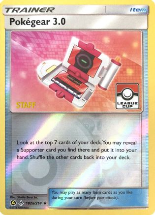 League & Championship Cards Pokegear 3.0 - 182a/214 (League Cup) [Staff] #182a