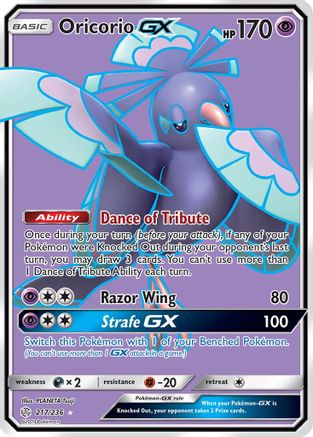 SM - Cosmic Eclipse Oricorio GX (Full Art) #217