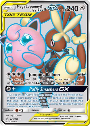 SM - Cosmic Eclipse Mega Lopunny & Jigglypuff GX (Full Art) #225