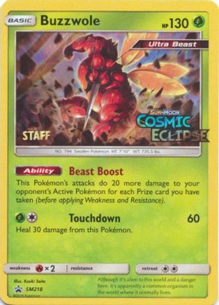 SM Promos Buzzwole - SM218 (Prerelease) [Staff] #SM218