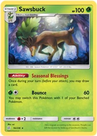 Deck Exclusives Sawsbuck - 16/236 (Prerelease Kit Exclusive) #016