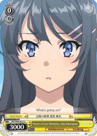 Buy Secret Of Lost Memories Mai Sakurajima Rascal Does Not Dream Of Bunny Girl Senpai At Tcgplayer Com