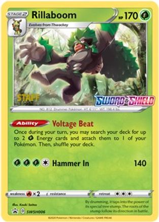 SWSH: Sword & Shield Promo Cards Rillaboom - SWSH006 (Prerelease) [Staff] #SWSH006