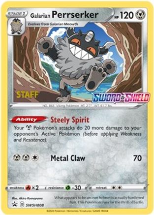 SWSH: Sword & Shield Promo Cards Galarian Perrserker - SWSH008 (Prerelease) [Staff] #SWSH008