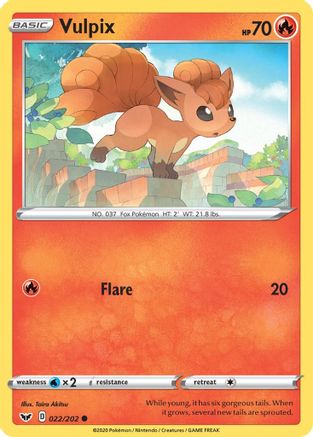 SWSH01: Sword & Shield Base Set Vulpix #022