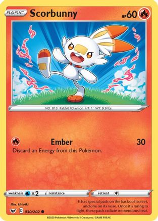 SWSH01: Sword & Shield Base Set Scorbunny (030) #030