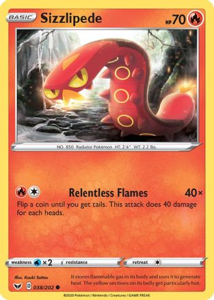 SWSH01: Sword & Shield Base Set Sizzlipede (038) #038
