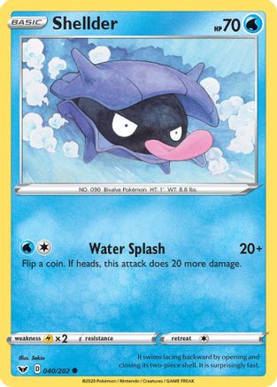 SWSH01: Sword & Shield Base Set Shellder #040