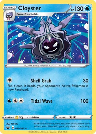 SWSH01: Sword & Shield Base Set Cloyster #041