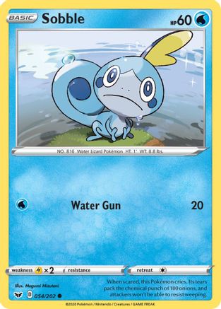 Details about   Sword and Shield Pokemon Card Sobble 054/202 Reverse Holo 