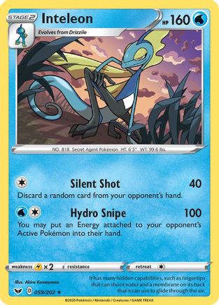SWSH01: Sword & Shield Base Set Inteleon (059) #059