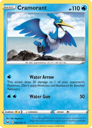 SWSH01: Sword & Shield Base Set Cramorant #062