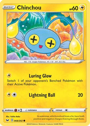 SWSH01: Sword & Shield Base Set Chinchou (068) #068