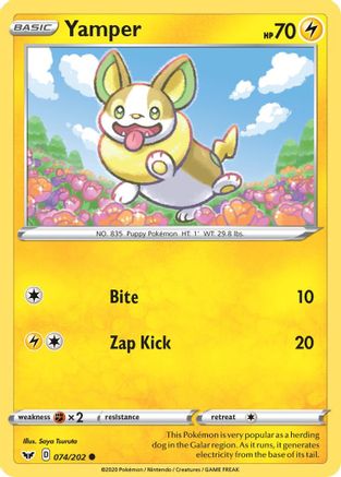 SWSH01: Sword & Shield Base Set Yamper (074) #074