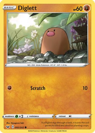 SWSH01: Sword & Shield Base Set Diglett #092