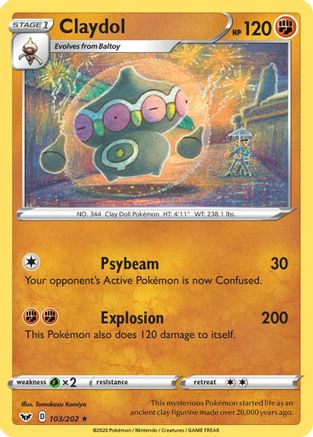 SWSH01: Sword & Shield Base Set Claydol #103