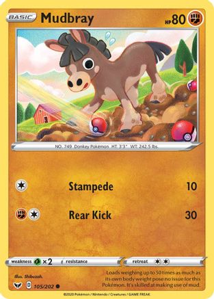 SWSH01: Sword & Shield Base Set Mudbray #105