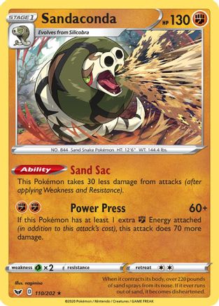 SWSH01: Sword & Shield Base Set Sandaconda (110) #110