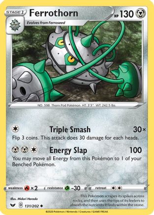SWSH01: Sword & Shield Base Set Ferrothorn #131