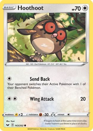 SWSH01: Sword & Shield Base Set Hoothoot #143