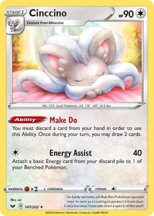 SWSH01: Sword & Shield Base Set Cinccino #147
