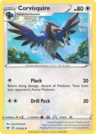 SWSH01: Sword & Shield Base Set Corvisquire #151