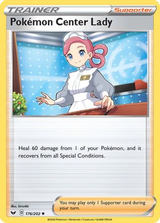 SWSH01: Sword & Shield Base Set Pokemon Center Lady #176
