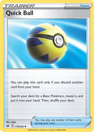 SWSH01: Sword & Shield Base Set Quick Ball #179